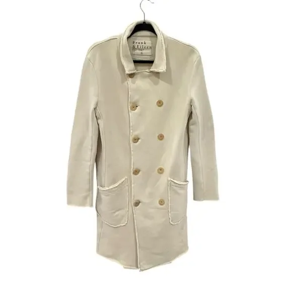 Frank & Eileen Belfast Trench Coat Vintage White Triple Fleece Size XS  Made USA - Picture 4 of 11